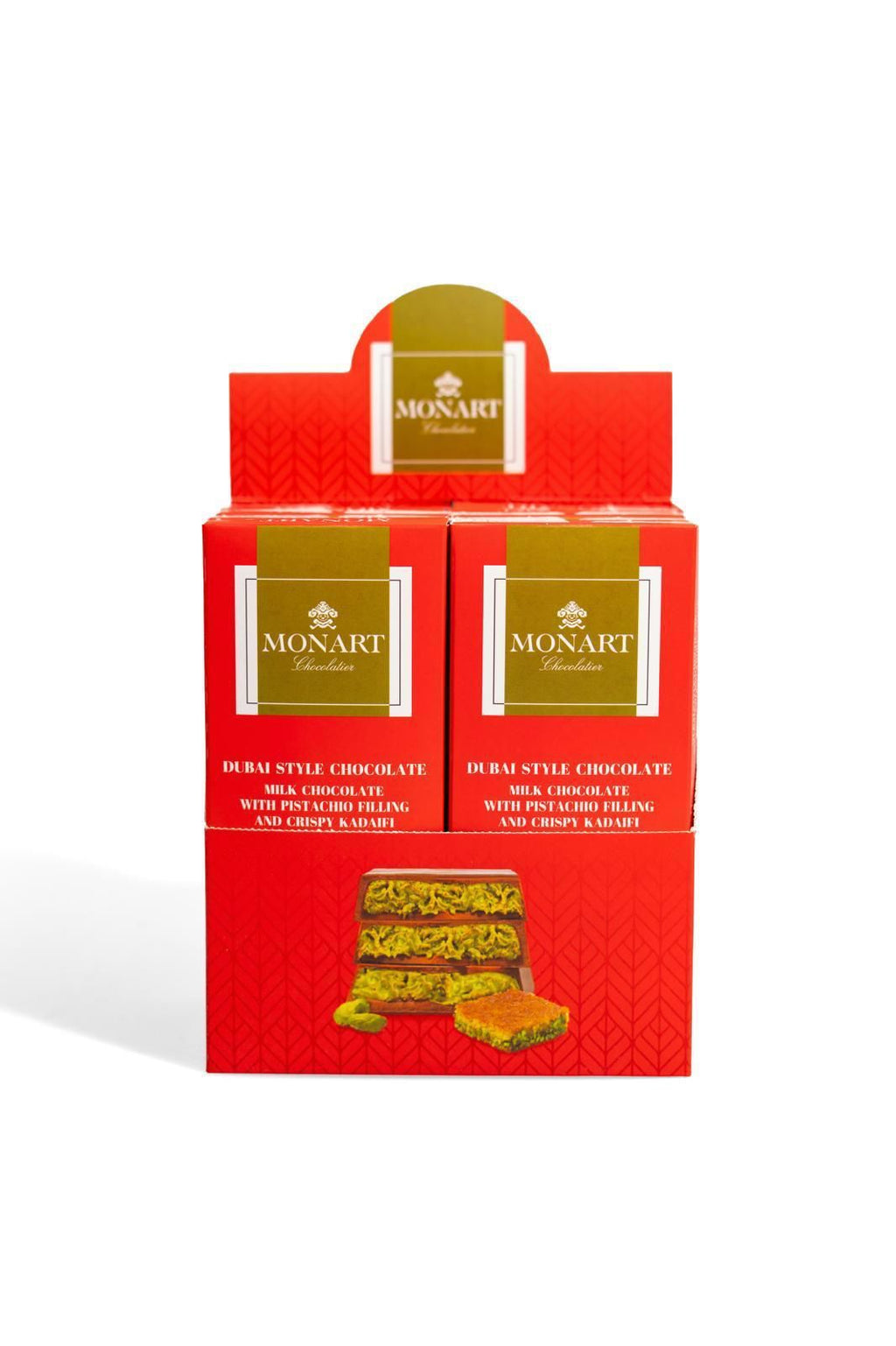 MILK CHOCOLATE WITH CRISPY KADAIFI AND PISTACHIO FILLING 195g